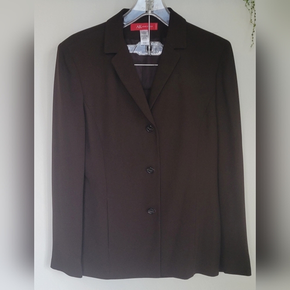 Women's Anne Klein Chocolate Brown Skirt Suit Size 6 - Picture 3 of 11
